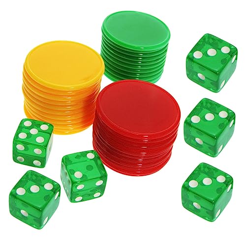 Vaguelly 1 Satz Würfel-chip-Set Leere Spielchips Leere Chipkarte Tragbare Würfelspiel-Requisite Lernzähler-chip Leere Würfel Tragbare Pokerchips Professionelle Pokerchips Kunststoff Acryl von Vaguelly