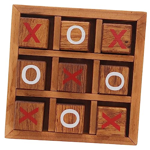 Vaguelly 1 Satz Xo Schach Kinderspielzeug Rätsel Problem Spiele Tablette Puzzle Block Zappeln Planke Teaser Hinweise Kleinkinder Karte Schachbrett Spielzeuge Jigköpfe Coffee Holz von Vaguelly