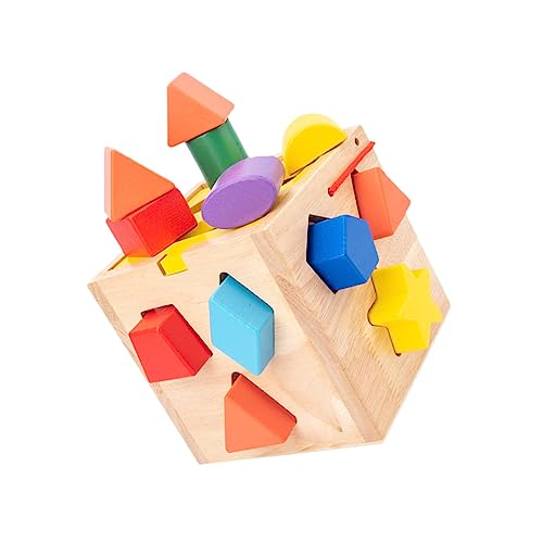 Vaguelly 1 Satz Zwölf-Loch-Intelligenzbox Spielzeug mit geometrischen Formen geometrische Formblöcke Puzzle-Lernspiel spaß Kinder formpassendes Spielzeug Lernspielzeug hölzern Colorful von Vaguelly