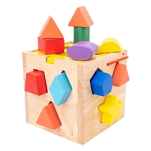 Vaguelly 1 Satz Zwölf-Loch-intelligenzbox Form Bausteine ​​Spielzeug Geometrische Formblöcke Spielzeug Mit Geometrischen Formen Puzzle-lernspiel Bunte Bausteine Colorful Hölzern von Vaguelly