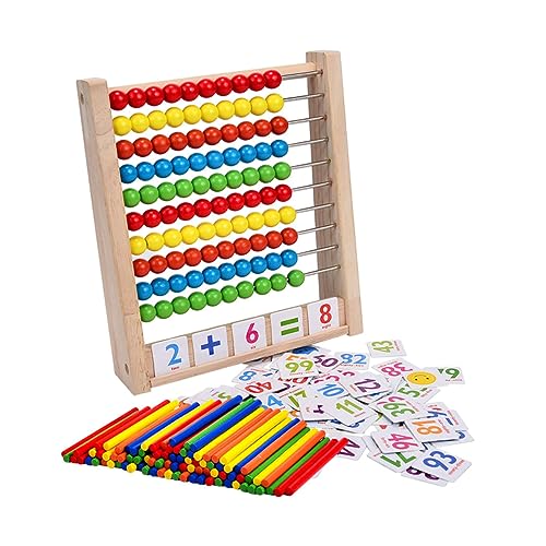 Vaguelly 1 Set Abacus Lernspielzeug Für Mathe Rechenhilfe Mit 100 Zählstäben Für Mathematikunterricht Und Bildungsspielzeug Für Kleinkinder Und Vorschüler von Vaguelly