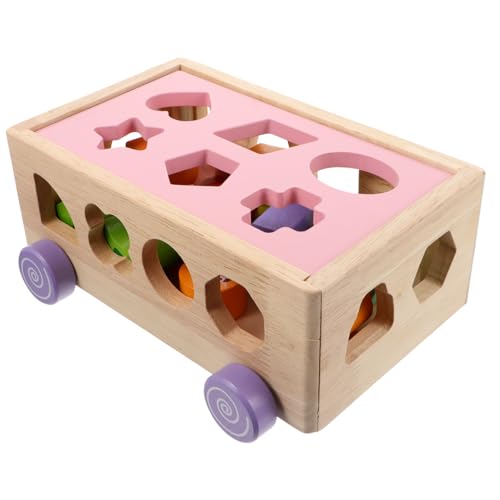 Vaguelly 1 Set Baustein Auto Bausteine ​​Erkenntnis Frühe Pädagogische Intelligenz Auto Figur Holz Bunte von Vaguelly