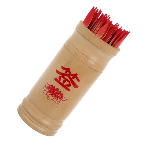 Vaguelly 1 Set Chinesischer Wahrsagungsstab Chinesisches Wahrsagespiel Requisite Feng Shui Stick Wahrsagestab Mit Eimer Chinesisches Wahrsagungszubehör Wahrsagungseimer Beige Bambus von Vaguelly