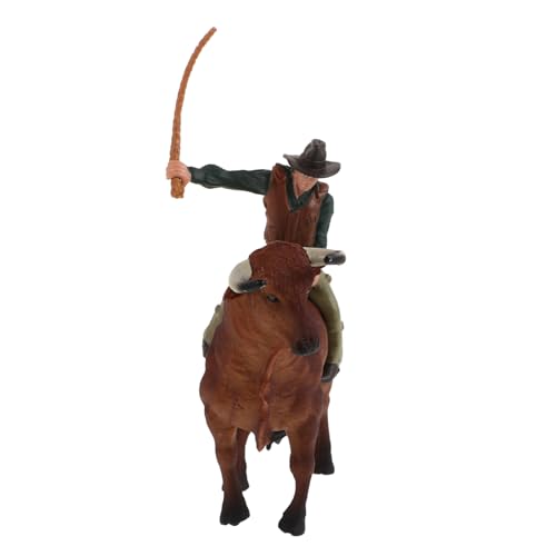 Vaguelly 1 Set Cowboy Modell Spielzeug Cowboy Stier Cowboy Actionfigur Bullenreiten Spielzeugfigur Bullenreiten Figur Western Cowboy Statuen Reitpferd Cowboy Hemd Western Stall von Vaguelly