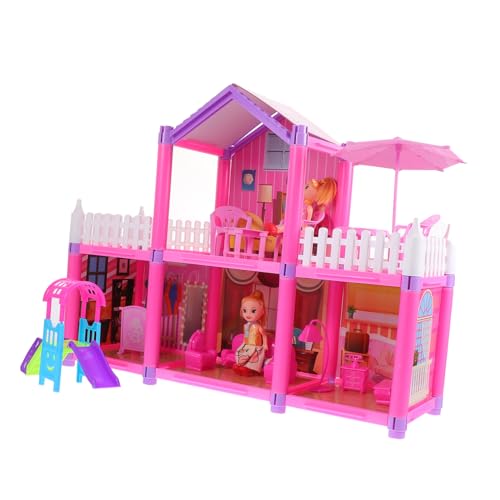 Vaguelly 1 Set DIY Schloss Kinderzelte Modellbausätze Prinzessinnenzelt Prinzessinnenspielzeug Outdoor Für Kleinkindspielzeug Für Mädchen Puppenhauszubehör Kinderzelt Mini Rosa von Vaguelly