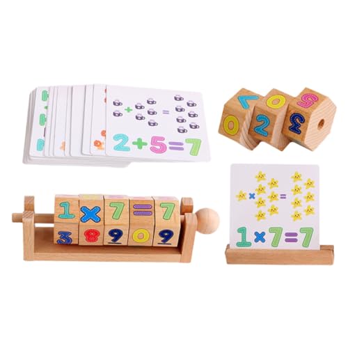 Vaguelly 1 Set Digitale Würfel Addition Lernkarten Spielsets Kinder Tylonal Zählspielzeug Lernkarten Kindergarten Lernkarten Mathematik Lernspiele Aus Holz Bunt von Vaguelly