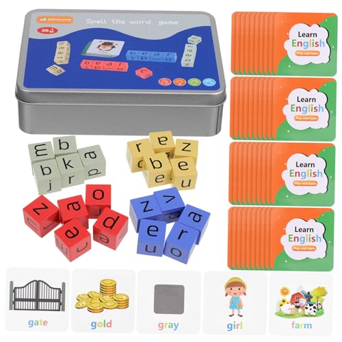 Vaguelly Interaktives Rechtschreibset 1 Set Wortrennen-würfelspiel Lernspielzeug Für Kleinkinder Alphabet-Matching-blöcke Sichtwortspiel von Vaguelly