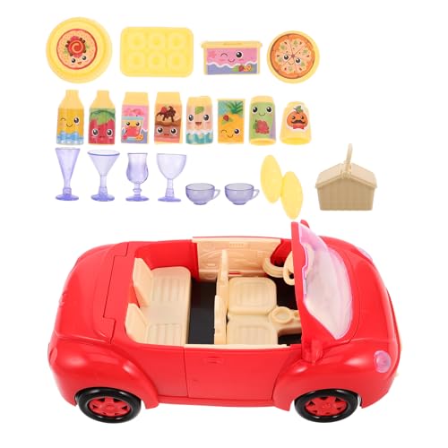 Vaguelly 1 Set Family Picknick -Van -Spielzeug Mit Simulationsgeschirr Und Miniaturfutter Für Das Fantasievolle Rollenspiel Ideal Für Kinder Und Kleinkinder von Vaguelly