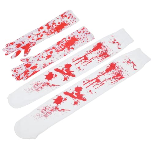 Vaguelly 1 Set Halloween Blutfleck Set Halloween Kostüme Halloween Dekor Bluthandschuhe Cosplay Blutkostüm Handschuhe Cosplay Versorgung Handschuhe Requisiten Cosplay Requisiten von Vaguelly