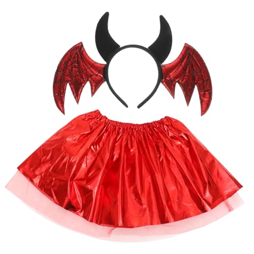 Vaguelly 1 Set Halloween Haarreifen Rock Teufel Stirnbänder Halloween Cosplay Kostüm Zubehör Halloween Fledermaus Kostüm Teufel Kostüm Fledermaus Flügel Halloween Requisite Halloween von Vaguelly