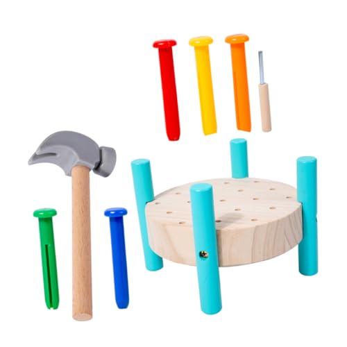 Vaguelly 1 Set Hammer Spielzeug Werkbank Spielzeug Lustiges Spiel Spielzeug Für Kinder Frühes Lernspielzeug Hämmerspielzeug Klopfspielzeug Kindernägel Hämmerspielzeug Kinderhammer von Vaguelly