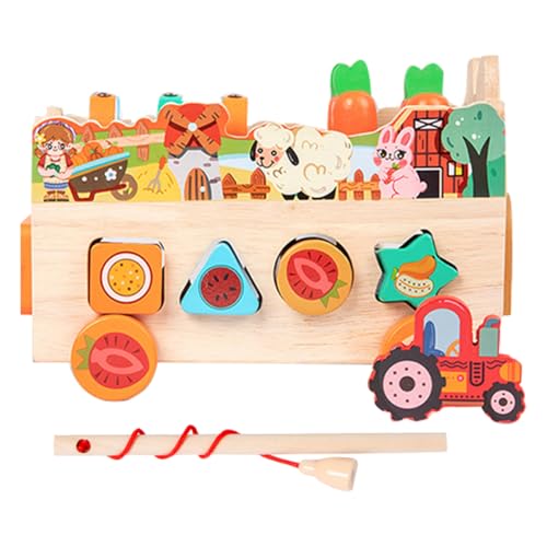 Vaguelly 1 Set Holzblock Puzzle Kinderspielzeug Puzzles Puzzle Holz Sortierung Stapelblöcke Kinder Blöcke Kinder Lernspielzeug Lernpuzzle Spielzeug Orange von Vaguelly