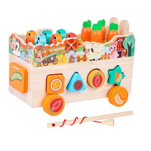 Vaguelly 1 Set Holzklötze Kinderspielzeug Puzzle Kinderspielzeug Kinderpuzzles Kleinkind Puzzle Passende Form Lernspielzeug Interaktives Spielzeug Holzsortierung Stapelspielzeug von Vaguelly