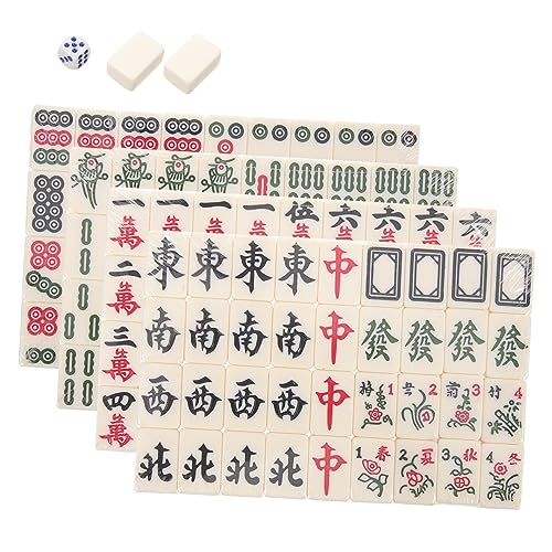 Vaguelly 1 Set Interessantes Mahjong Set Aus Harz Mini Mahjong Set Mini Spielzeug Mahjong von Vaguelly