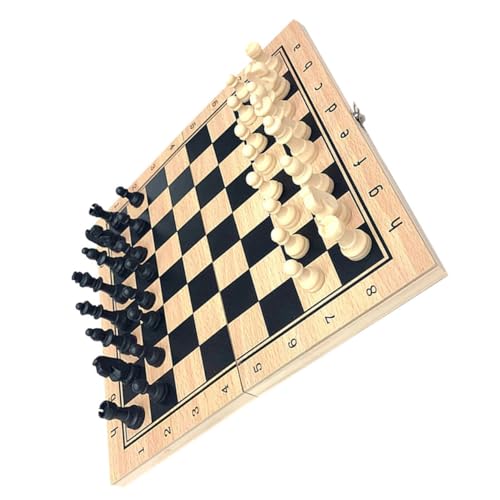 Vaguelly 1 Set Internationale Schachspiele Puzzle Schachspielzeug Erwachsene Westschach Westschachspielzeug Klappschach Faltbares Schachspielzeug Puzzle Lernschach Holz von Vaguelly