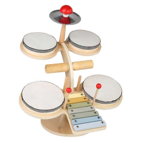 Vaguelly 1 Set Kinder Schlagzeug Kindermusik Jazz Schlagzeug Lustiges Musikspielzeug Jazz Trommelinstrumente Spielzeug Vorschul Trommelspielzeug Percussion Musikinstrumente Holz von Vaguelly