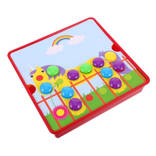 Vaguelly 1 Set Knopf Kunstspielzeug Kleinkind Mosaik Stecktafel Kinder Puzzle Spielzeug Pilznägel Stecktafel Kunsthandwerk Kreatives Pädagogisches Lernspielzeug DIY Steckpuzzle von Vaguelly