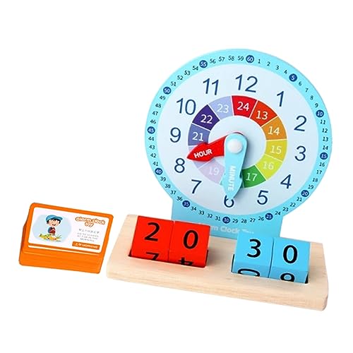 Vaguelly 1 Set Lernuhr Kreatives Holzspielzeug Zur Zeitwahrnehmung Für Pädagogisches Für Vorschule Und Grundschule Analoge Uhr Für Jungen Und ädchen von Vaguelly