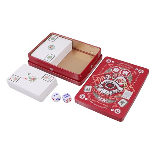 Vaguelly 1 Set Mahjong Poker Reise Tischspiel Requisiten Reisespiel Requisite Lustiges Mahjong Kartenspielzeug PVC Mahjong Kartenset Reise Mahjong Kartenspielzeug Interessantes Mahjong von Vaguelly