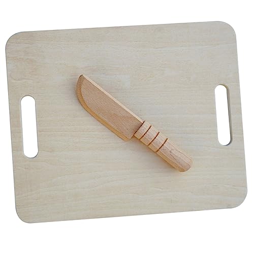 Vaguelly 1 Set Messer Schneidebrett Und Kleinkindspielzeug Für Kleinkinder Puppenhaus Schneidebrett Küchenschneider Kleines Servierbrett Kinderspielzeug von Vaguelly