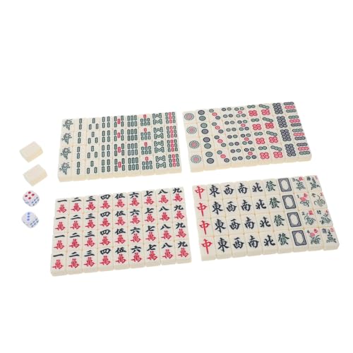 Vaguelly 1 Set Mini Mahjong Chinesisches Mahjong Spiel Mahjong Spielzeug Reisespiel Requisite Mahjong Für Reisen Miniatur Mahjong Set Reise Mahjong Spielzeug Interessantes Mahjong von Vaguelly