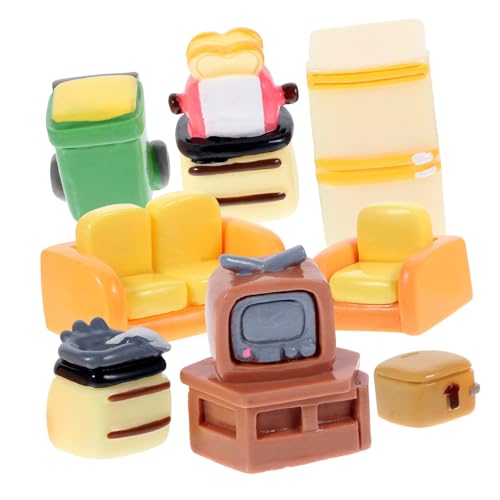 Vaguelly 1 Set Mini Möbel Spielzeug Miniatur Küchendekore Mini Hausmodelle Zarte Mini Dekoration Mini Werkzeuge Puppenhaus Zubehör Miniatur Szenen Dekor Mini Sofa Harz von Vaguelly