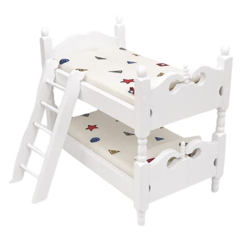 Vaguelly 1 Set Mini Schlaf Bunk Bett Modell 1/12 Maßstab Puppenhaus Dekoration Miniature Bunk Bed Für Ideal Für Rollenspiele Und Kreative Spielstunden von Vaguelly