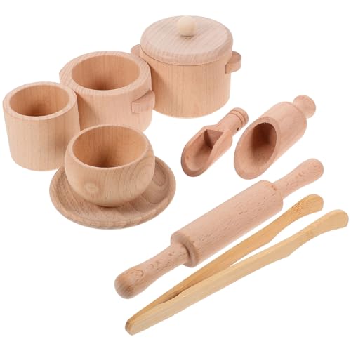 Vaguelly 1 Set Miniatur Tasse Pretend Spielen Spielzeug Lernen Werkzeug Simulation Holz Tee-Set Für Kleinkind von Vaguelly