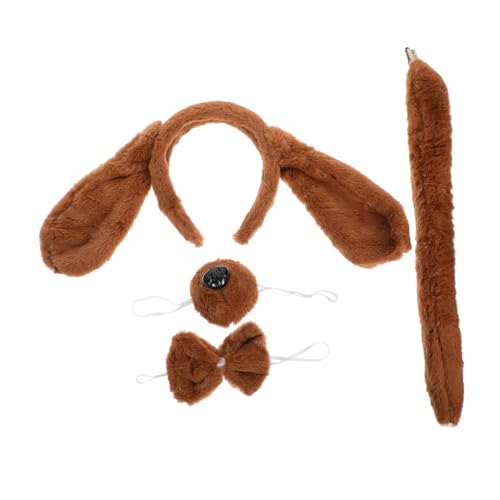 Vaguelly 1 Set Niedliches Tier Ohr Haarband Mit Schleife Für Partys Hundekostü Und Cosplay Zubehör 4 Teiliges Set Für Mops Und Haarschmuck Für Hundepartys von Vaguelly