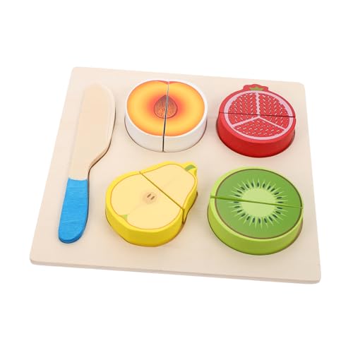 Vaguelly 1 Set Obst Schneiden Obstspielzeug Obst Erkennungsspielzeug Set Lernspielzeug Für Obstpuzzle 3D Puzzles Für Kinderpuzzle Lernspielzeug Cartoon Obstschneidespielzeug Aus Holz von Vaguelly