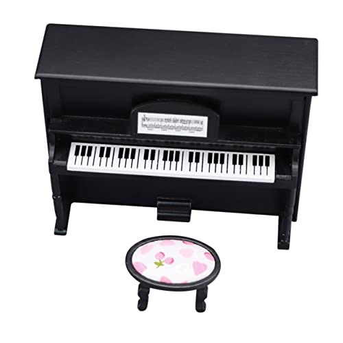 Vaguelly 1 Set Puppenhaus Vertikal Stahl Klavier Musikinstrumente Spielzeughaus Mini Puppenhaus Zubehör Mini Keyboard Klaviere Spielzeugbogen Kinderspielzeug Spielzeugklavier Miniklavier von Vaguelly