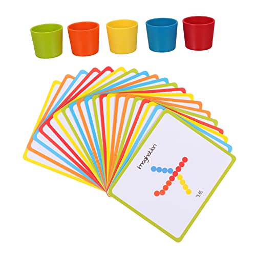 Vaguelly 1 Set Puzzle Früherziehung Kinderspielzeug Frühlernspielzeug Lernspielzeug Farbabgleich Sortierbecher Farbsortier Zählbecher Für Aus Holz von Vaguelly