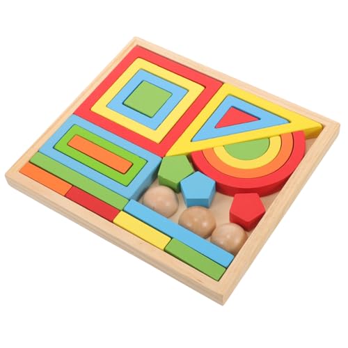 Vaguelly 1 Set Regenbogen Bausteine Spielzeug Geometrisches Sortierbrett Blöcke Spielzeug Kinderspielzeug Kind Pädagogisches Spielzeug Geometrischer Baustein Erkennungsspielzeug von Vaguelly