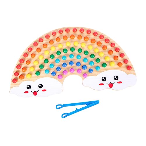 Vaguelly 1 Set Regenbogen Clip Perlen Punkte Shuttle Perlen Brett Puzzle Vorschule Mädchenspielzeug Shuttle Perlen Brettspiel Lernen Zählen Lernspielzeug Lernspielzeug Für von Vaguelly