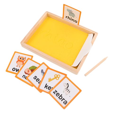 Vaguelly 1 Set Sandmalerei Sandtablett Schleifpapier Buchstaben Sandschreibtabletts Vorschul Schreibtablett Klassenzimmer Lernspielzeug Montessori Klassenzimmer Werkzeuge von Vaguelly