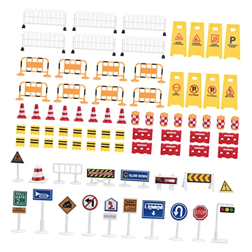 Vaguelly Verkehrszeichen-Spielzeug Verkehrsspielzeug Straßen-Set 1 Set Straßenverkehrszeichen Für Jungen Und Mädchen Straßensperren-Spielzeug Für Jungen Und Mädchen von Vaguelly