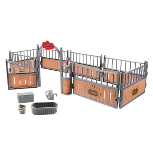 Vaguelly 1 Set Simuliertes Ranch Dekorationsspielzeug Miniatur Puppenhaus Zubehör Tier Laufstall Pavillon Bauernhof Dekoration Spielset Zubehör Mini Hauszaun Realistischer von Vaguelly