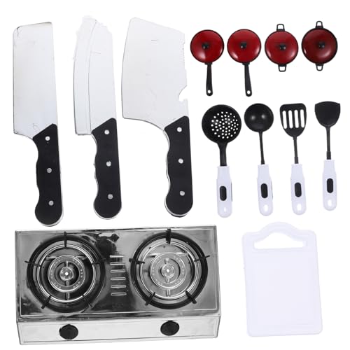 Vaguelly 1 Set Spielhaus Küchenutensilien Miniatur Micro Küche Themen Kochen Küche Simulation Pretend Kochen PVC Rot von Vaguelly