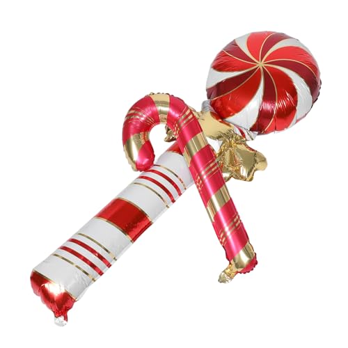 Vaguelly 1 Set Weihnachtssüßigkeitsballons Weihnachtsballon Süßigkeitenstäbe Weihnachtsdekoration Aluminiumfolienballon Folienballon Ornament Dekorativer Ballon Partyzubehör von Vaguelly