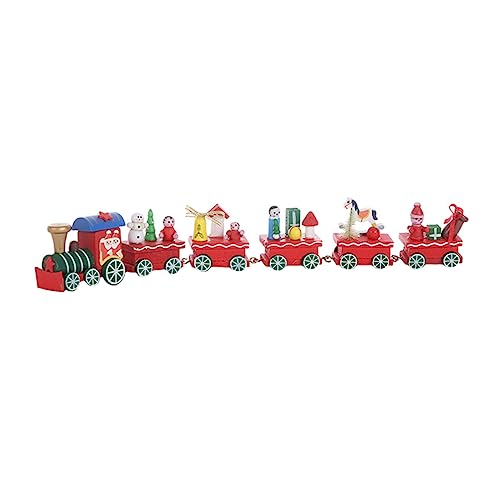 Vaguelly 1 Set Weihnachtszug Ornamente Zug Dekoration Zug Statue Zug Figuren Zug Spielset Weihnachtsdekorationen Party Dekorationen Holz von Vaguelly