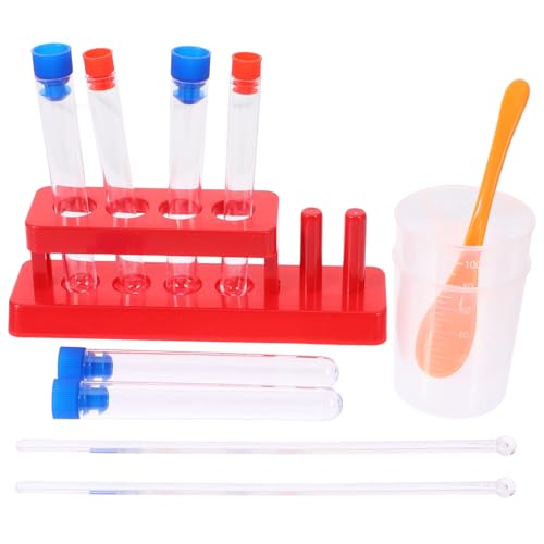 Vaguelly 1 Set Wissenschafts Experimentierkit Für Mit Reagenzglasständer 6 Reagenzgläser 1 Probens Scoop 2 Messbecher Und 2 Rührstäbchen STEM Lernwerkzeuge Für Kreative Experimente von Vaguelly