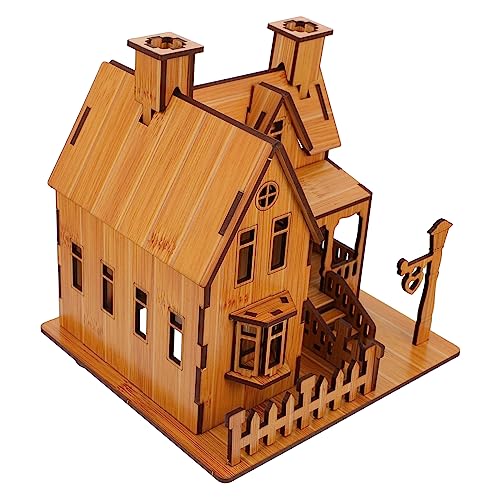 Vaguelly 1 Stück 3D- -Puzzle 3D-Puzzles Für Rätsel Weihnachtspuzzle Mini- Kinderspielzeug Hausmodell-Puzzle- Dekoratives Hausmodell Holz von Vaguelly