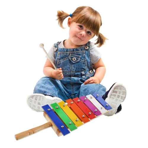 Vaguelly 1 Stück Siebenton Aluminium Musikspielzeug Xylophon Früherziehung Holz Percussion Toddle Percussion Holz Bunt von Vaguelly