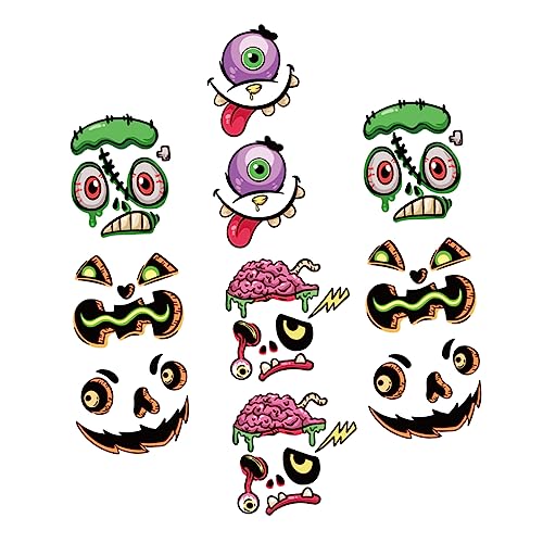 Vaguelly 10 Blätter Halloween- -Aufkleber Wandtattoos Party Gefälligkeiten Cartoon-kürbis-Aufkleber DIY-kürbisaufkleber Aufkleber Für Die Schultasche Halloween-kostüm-Aufkleber PVC von Vaguelly