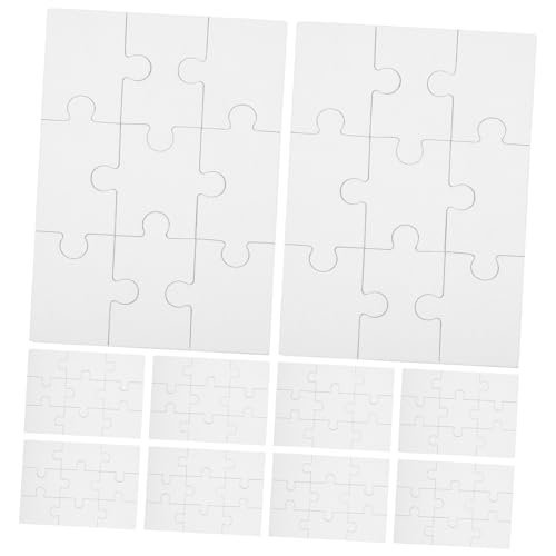 Vaguelly 10 Blatt Leere Puzzles Leere Puzzles Selber Machen DIY-Handwerk DIY-rohlinge-Produkte Zeichenrätsel Zeichnen Von Puzzle-Handwerk 3D-rätsel DIY-versorgung DIY-rätsel Beige Papier von Vaguelly