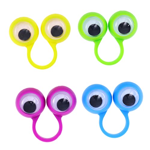 Vaguelly 10 STK Googly Eye Finger Augen Finger Puppen Augen Finger Puppen verdrehen Augen Finger Spielzeug Kunststoff Augen Finger Ringe Neuheit Kinder Fingerringe Partei favorisiert von Vaguelly