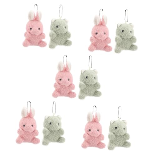 Vaguelly 10 STK Kaninchen-Anhänger süßer Stoffhase gefüllter Schlüsselanhänger Mini-Tierspielzeug hasenfiguren Hasen plüschtier tragbarer Stoffhase dekorativer Taschenanhänger PP Baumwolle von Vaguelly