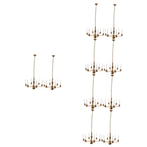 Vaguelly 10 STK Modell Kronleuchter Pflanzen Puppenleuchter kleine Deckenlampe Miniatur Deckenleuchte Mikro-Landschaftslampendekor Sandtisch dekorative Lampe leuchtende Deckenlampe Abs von Vaguelly