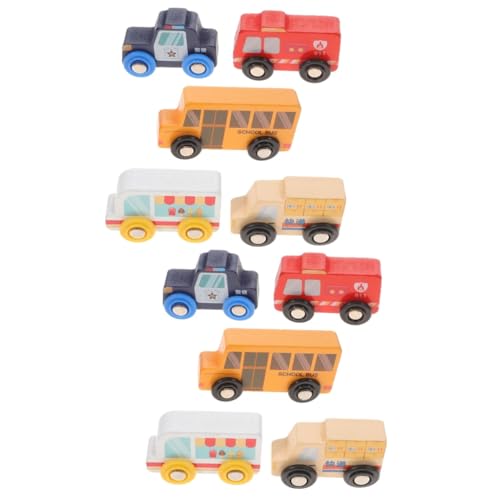 Vaguelly 10 STK Szenenauto aus Holz Kinder holzspielzeug Party für Kinder kindergeschenk puppenwagen Spielzeug für Kinder Mini Auto Kleinkind Fahrzeug Mini-Fahrzeugfiguren hölzern von Vaguelly