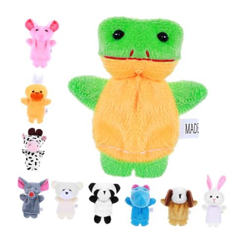 Vaguelly 10 Stück Beruhigende Handpuppe Tier Fingerpuppen Spielzeug Mini Fingerpuppen Geschichtenerzählen Fingerpuppen Rollenspiel Puppen Spielzeug Zootier Fingerpuppe von Vaguelly